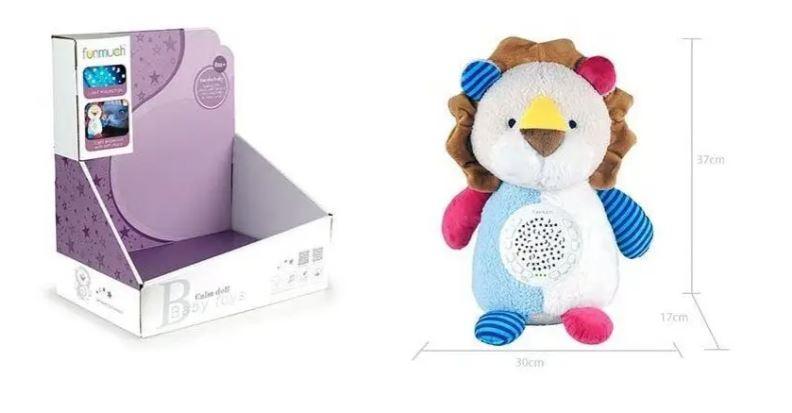 М'яка музична іграшка-проєктор Mountainking Левеня з проектором з народження, фото 1