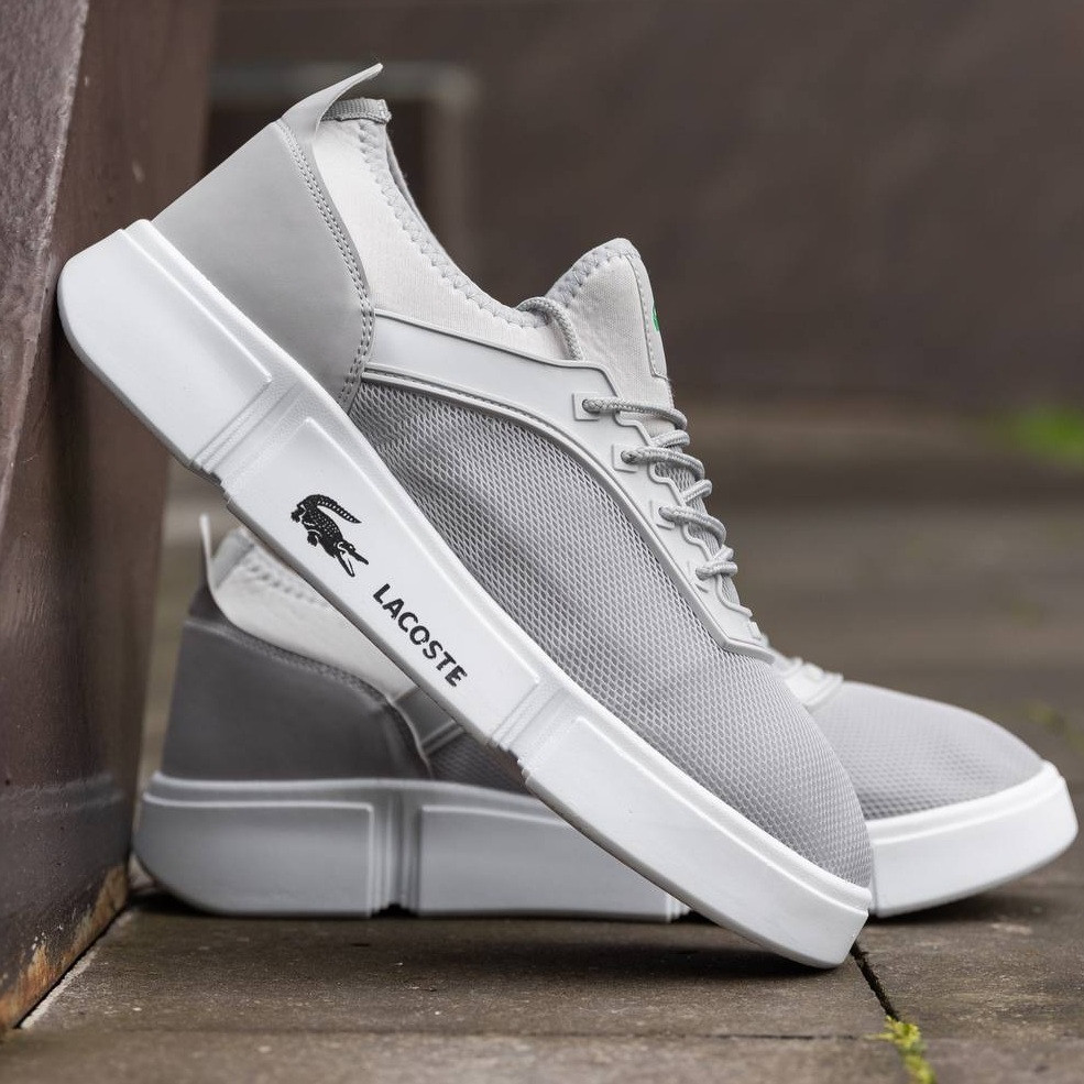 Кросівки кеди чоловічі Lacoste літні в сітку легкі весна-літо Туреччини. Живе фото, фото 1
