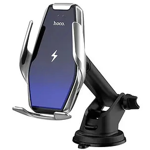 Holder Hoco S14 Surpass automatic з індукційною бездротовою зарядкою (Срібний), фото 1