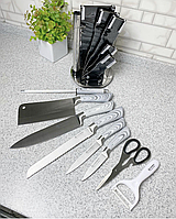 Набір ножів з овочечисткою і мусатом на підставці, що обертається Edenberg EB-913 - 9 пр.