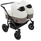 Коляска 2 в 1 для двійнят Bair Sorento DUO BS-03 слонова кістка капучино, фото 2