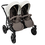 Коляска 2 в 1 для двійнят Bair Sorento DUO BS-03 слонова кістка капучино, фото 3