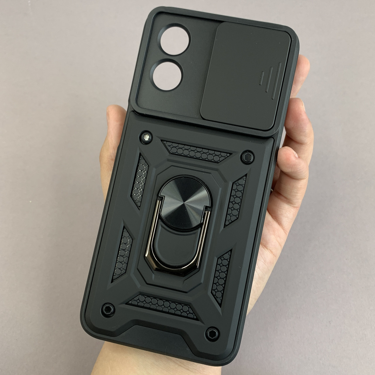 Чохол для Motorola G Play 2024 протиударний з підставкою зі шторкою чохол на моторола г плей 2024 чорний crt