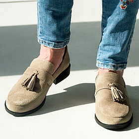 Класичні замшеві лофери бежевого кольору “Style Shoes”