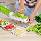 Слайсер для нарізки овочів 10в1 Vegetable Salad Cutter / Мультифункціональна овочерізка з контейнером, фото 6