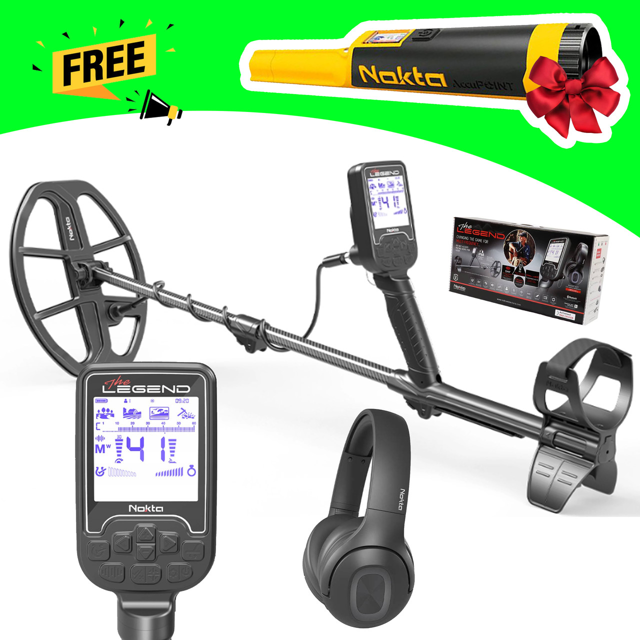 Металлоискатель Nokta Makro The Legend WHP наушники. Катушка LG30 ...