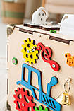 Маленький розвивальний Бізікуб 23*23* Бізікуб без фарби Іграшки для розвитку дітей Дерев'яні іграшки бізіборд, фото 6