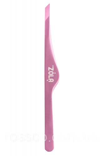 ZOLA ПІНЦЕТ СКОШЕНИЙ ПРОФЕСІЙНИЙ ДЛЯ БРІВ LIGHT PINK