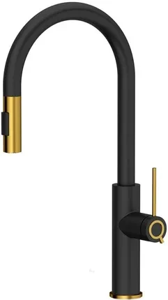 Кухонний змішувач Quadron Jennifer Q Line Slim Pure Carbon Czarny Mat/Złoty (3623510_Blmpvdg1)