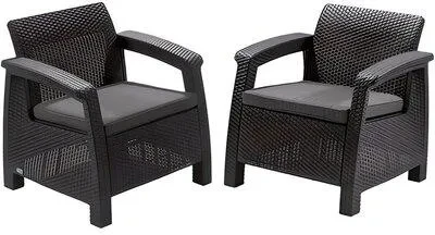 Комплект меблів Keter Corfu Ii Duo Grafitowy 258976