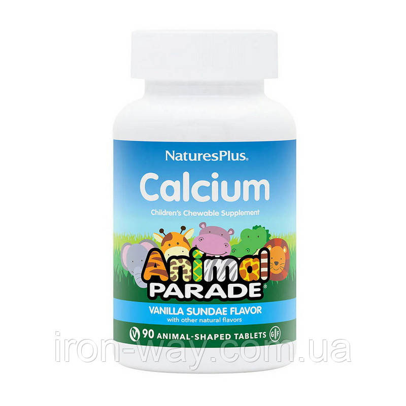 Natures Plus Animal Parade Calcium chewable for children (90 animal-shaped tabs, vanilla sundale)