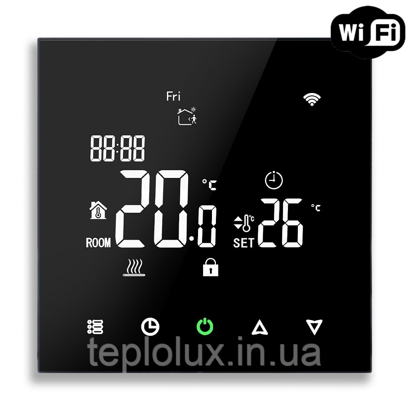 Терморегулятор Ecoset PWT-004 WiFi сенсорний програмований для теплої підлоги