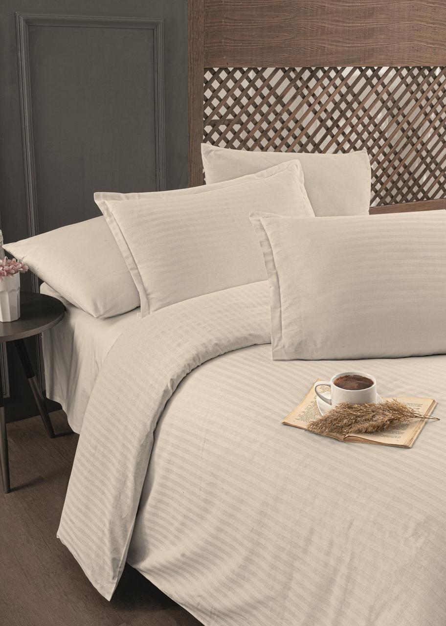 Постільна білизна Altinbasak Poplin 160 х 220 см Infinity Ivory, фото 1