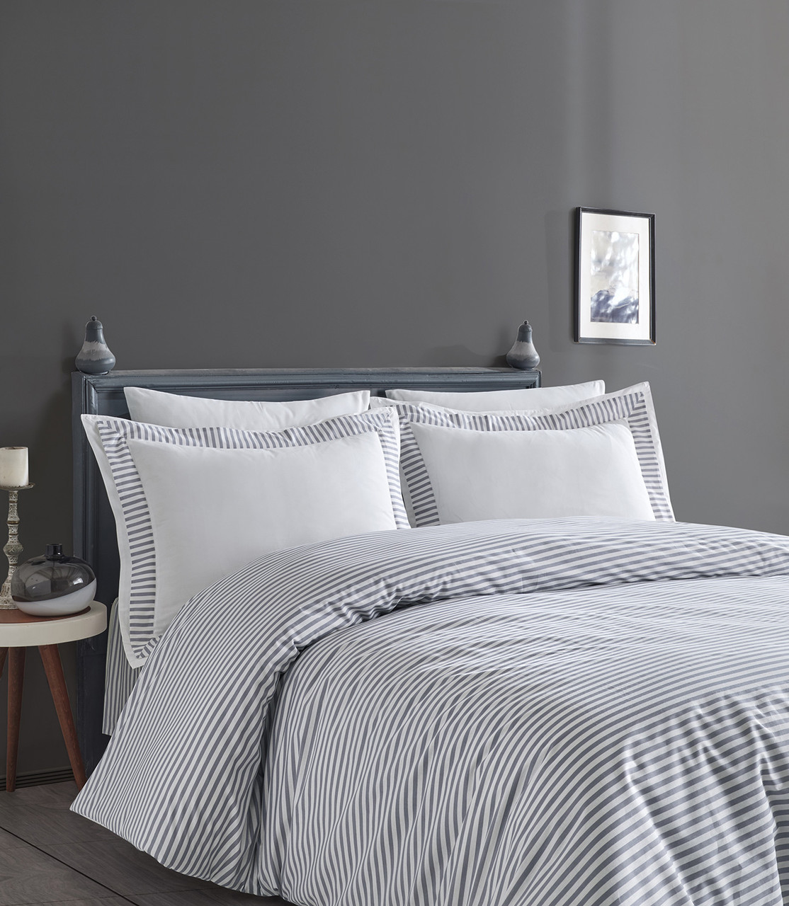 Постільна білизна Turkiz Ranforse Prima 200 х 220 см Santiago Grey, фото 1