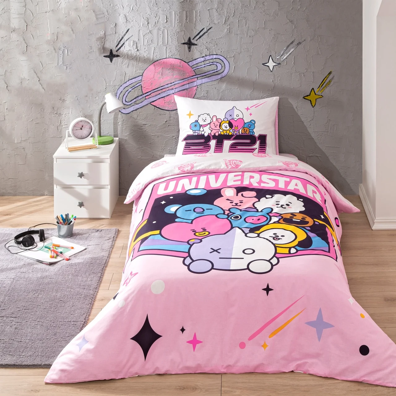 Постільна білизна TAC Disney 160×220 см BT21 Universtar