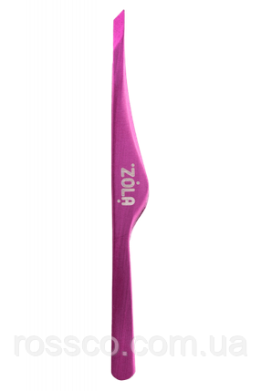 ZOLA ПІНЦЕТ СКОШЕНИЙ ПРОФЕСІЙНИЙ ДЛЯ БРІВ PINK, фото 1