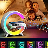 Настільна лампа RGB G-Smart G63 3в1 (Bluetooth колонка + нічник + зарядка + годинник)