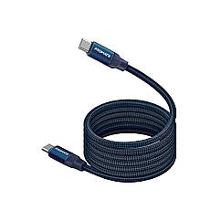 Кабель Promate Springy USB-C to USB-C 60W Power Delivery 1.2 м Blue (springy.blue)