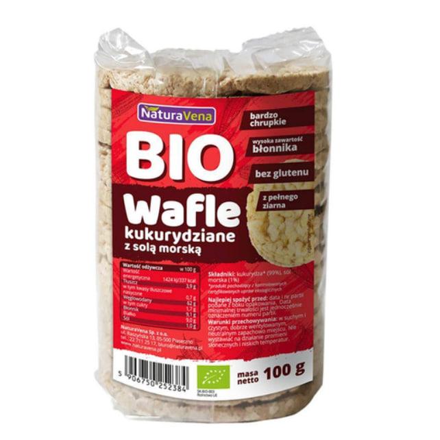 Хлібці кукурудзяні з морською органічною сіллю без глютену, 100г, Naturavena, фото 1
