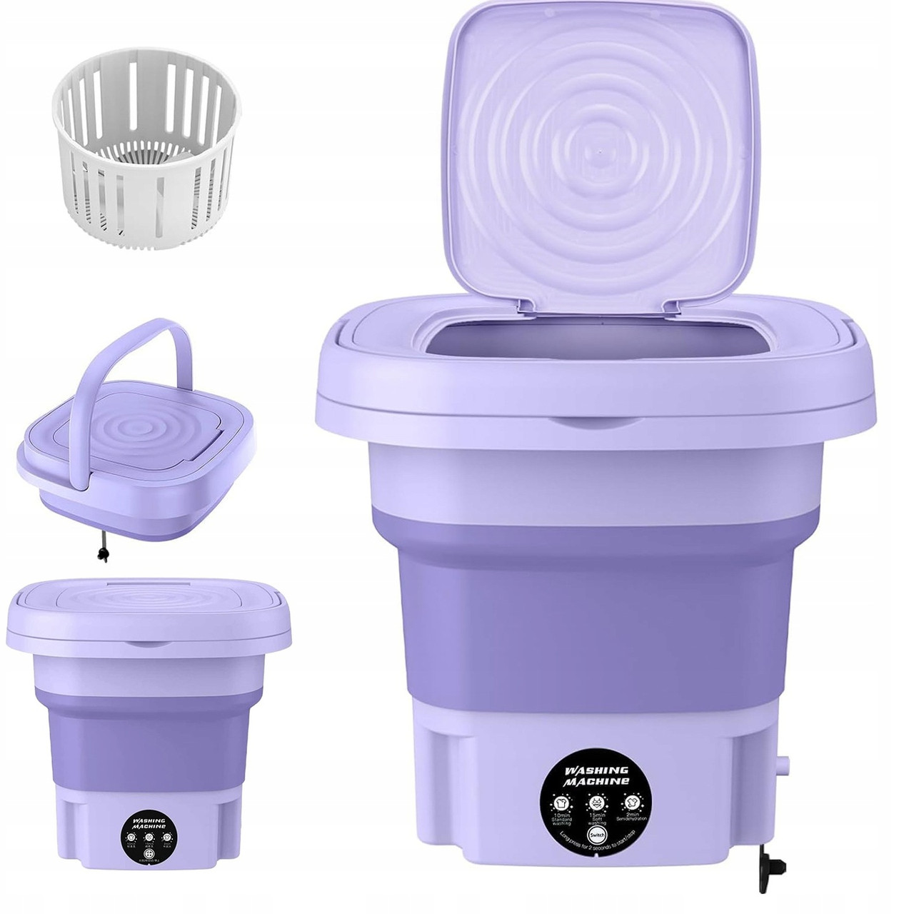 Портативна пральна машина Mini Folding Washing Machine 6 л. (міні стирання) MF-62-Violet, фото 1