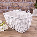 Кашпо з лози балконне прямокутне біле 16х27х18 см