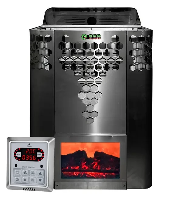 Електрокам'янка для лазні та сауни Ecoflame HYB90 9 кВт + пульт CON6, фото 1