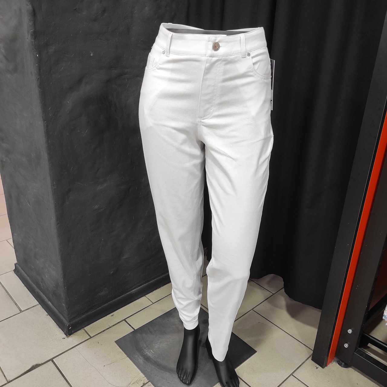 Джинси жіночі МОМ стрейч тонкі літні вільні 52 білі, фото 1