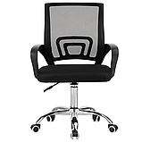 Крісло офісне сітчасте комп'ютерне Веб Web Home хром чорне операторське для персоналу, фото 2