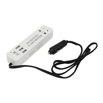 Автомобільний інвертор 12/24 — 220 V USBx3, фото 1