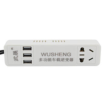 Автомобільний інвертор 12/24 — 220 V USBx3, фото 3