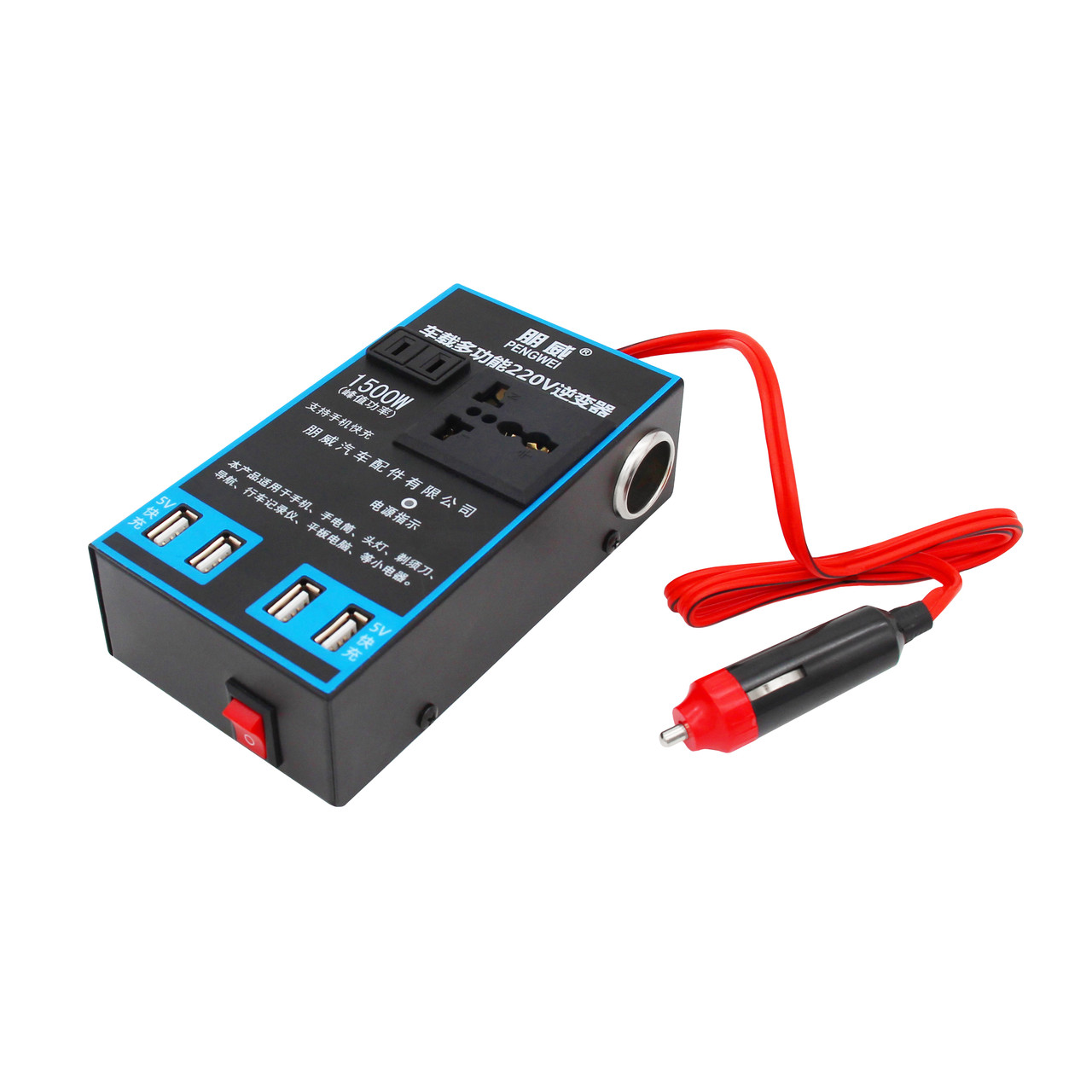 Автомобільний інвертор 12/24 — 220 V з універсальною розеткою
