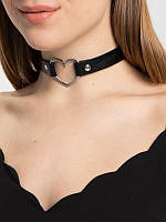 Чокер-жерельє двоколірний із металевим серцем