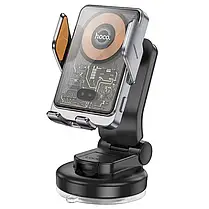 Holder Hoco HW8 Transparent Discovery Edition з бездротовою зарядкою 15W (center console) (Сірий), фото 4