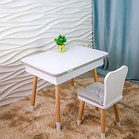 Дитячий столик та стільчик з подушечкою 1-6 рочків ШхГхВ 60х45х48, столик для малювання, столик для навчання, столик з пеналом