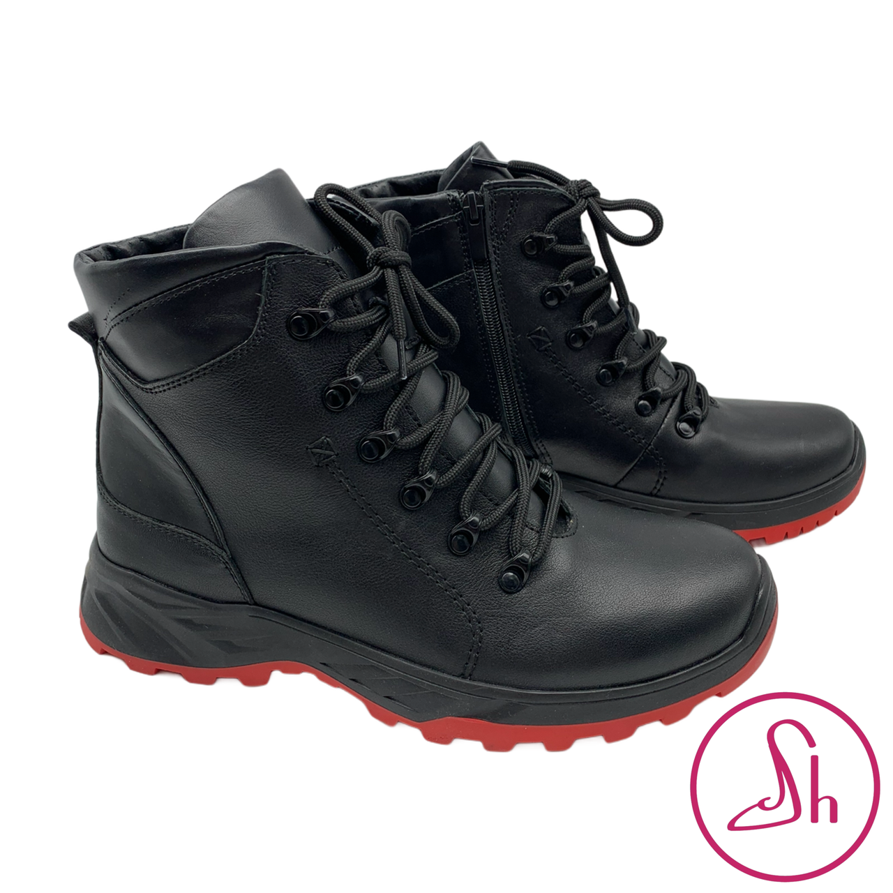 Зимові чоловічі черевики в стилі дезерт з натуральної шкіри чорного кольору «Style Shoes», фото 1