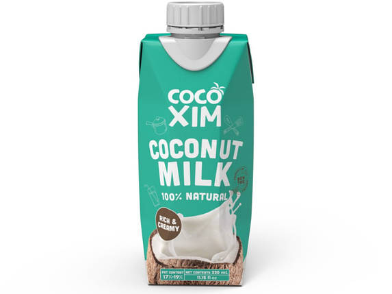 Кокосове молоко 17-19% Cocoxim, 0,33л (екстракт кокоса (85%), фото 1