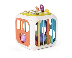 Розвиваючий логічний куб 688-62 пальчикові ігри, текстурні елементи, ксилофон.