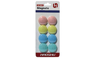Магніти 8шт пастельних кольорів, d=3см
