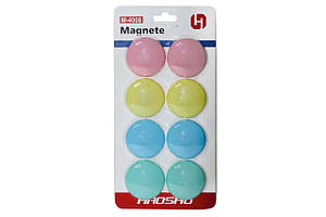 Магніти 8шт пастельних кольорів, d=4см