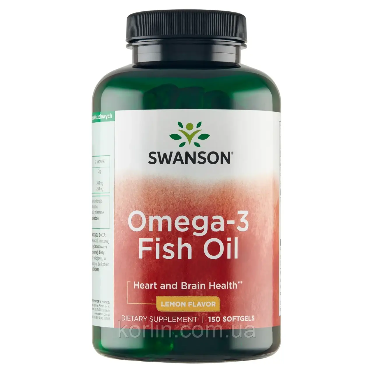 Омега 3 смак лимона 150 кап Swanson Omega-3 Fish Oil США Доставка з ЄС, фото 1