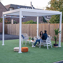 Садова тераса пергола 3х4 м Premium білий Gutroof