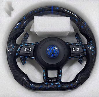 Кермо карбонове Volkswagen Фольксваген Golf Polo Jetta Passat Touareg Tiguan кермо карбоване LED ретрофіт