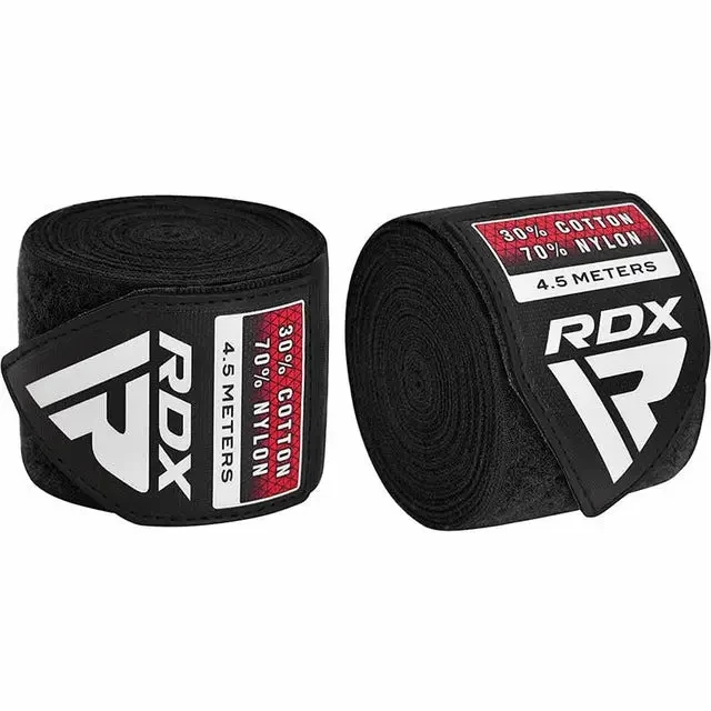 Бинти для боксу RDX WX Professional Boxing Hand Wraps Black (4.5м.), фото 1
