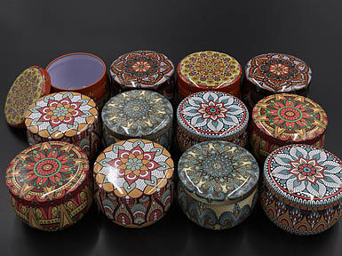 Металеві подарункові коробочки. 7.5х5см. 12шт/уп.