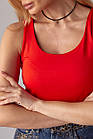 Еластична жіноча майка — червоний колір, S (є розміри), фото 4