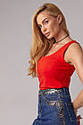 Еластична жіноча майка — червоний колір, S (є розміри), фото 6