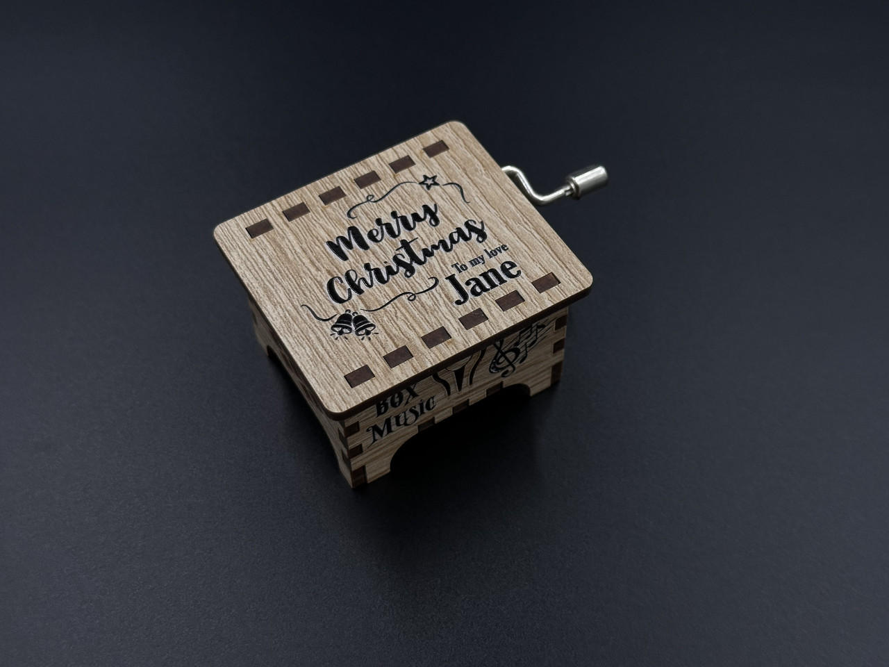 Музична скринька для творчості з фанери для дітей і дорослих MARRY CHRISTMAS 6х5см