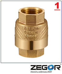 Зворотний клапан 1" ZEGOR (латунний шток) DN25 FL3