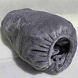 Плюшевий набір подушка і чохол, для кушетки, багаторазовий, сірий колір для масажу, фото 4