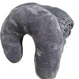 Плюшевий набір подушка і чохол, для кушетки, багаторазовий, сірий колір для масажу, фото 2